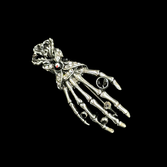 Gothic Skeleton Hand Brooch