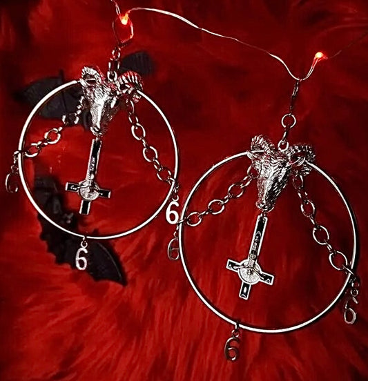 Satanic Hoop Earrings