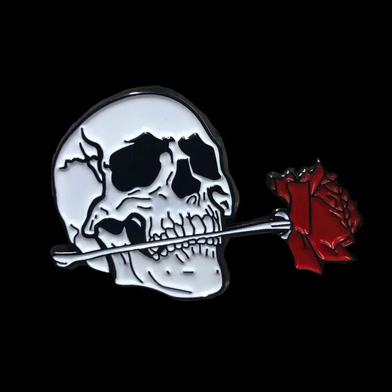 Rose Skull Pin