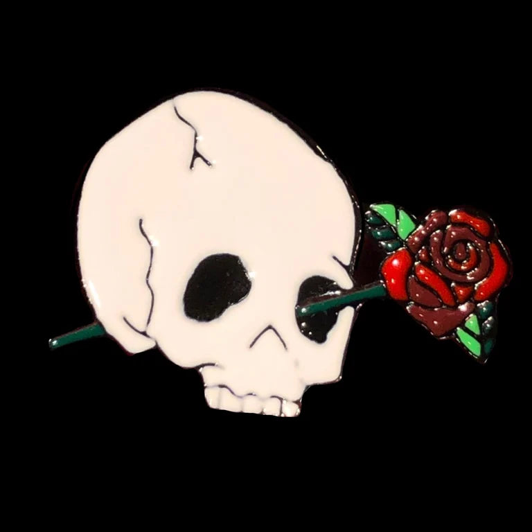 Cute Skull Rose Pin